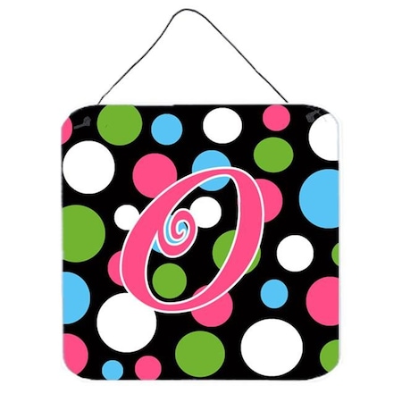 Carolines Treasures CJ1038-ODS66 Letter O Initial Monogram - Polkadots And Pink Aluminium Metal Wall Or Door Hanging Prints